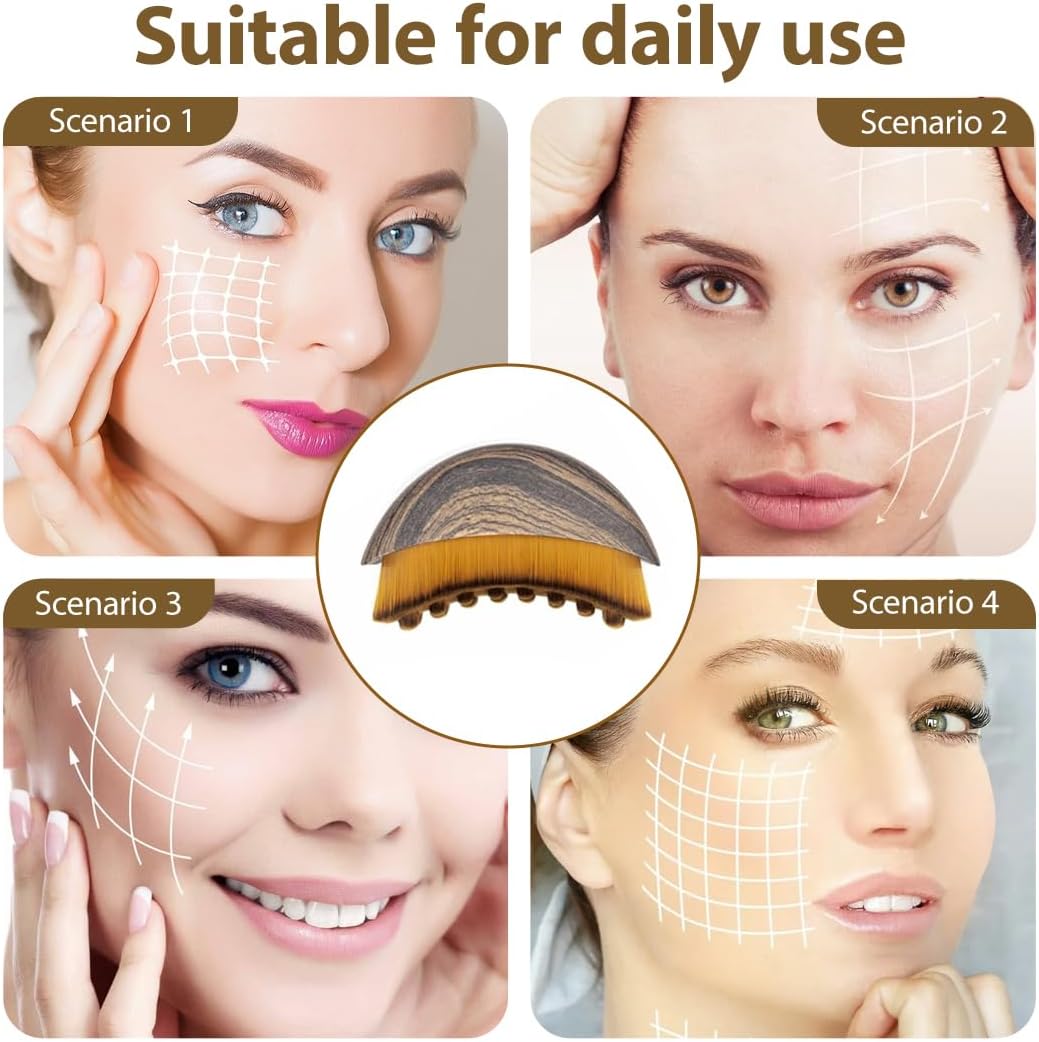 GXGM Escova facial de contorno linfático, massajador para mandíbula e queixo, ferramenta para esculpir o rosto