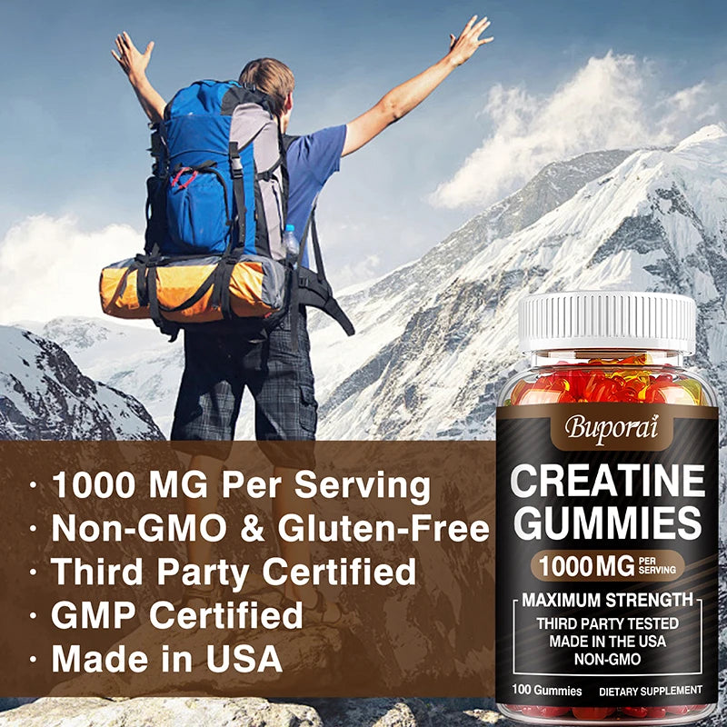 Xemenry Creatine Monohydrate Gummies | Energia, Massa Muscular e Performance | 30 / 60 / 100 Gummies