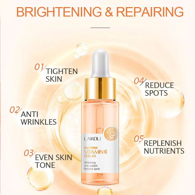 Sérum LAIKOU Vitamina C 30ml – Clareia Manchas Ilumina Essência VC Facial Iluminador