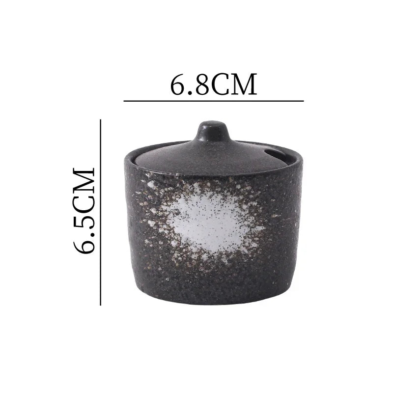 Frasco Temperos Cerâmica Vintage - Recipiente Sal Açúcar Pimenta Especiarias Decoração Cozinha