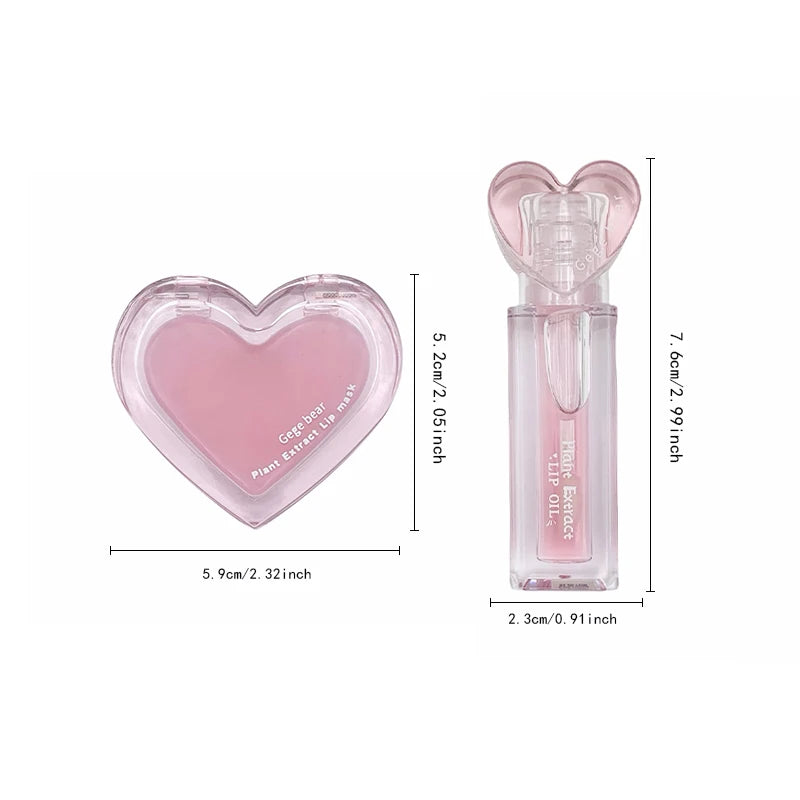Set Bálsamos Labiais Gege Bear Extrato Plantas – Hidratante Gloss Incolor Nutritivo