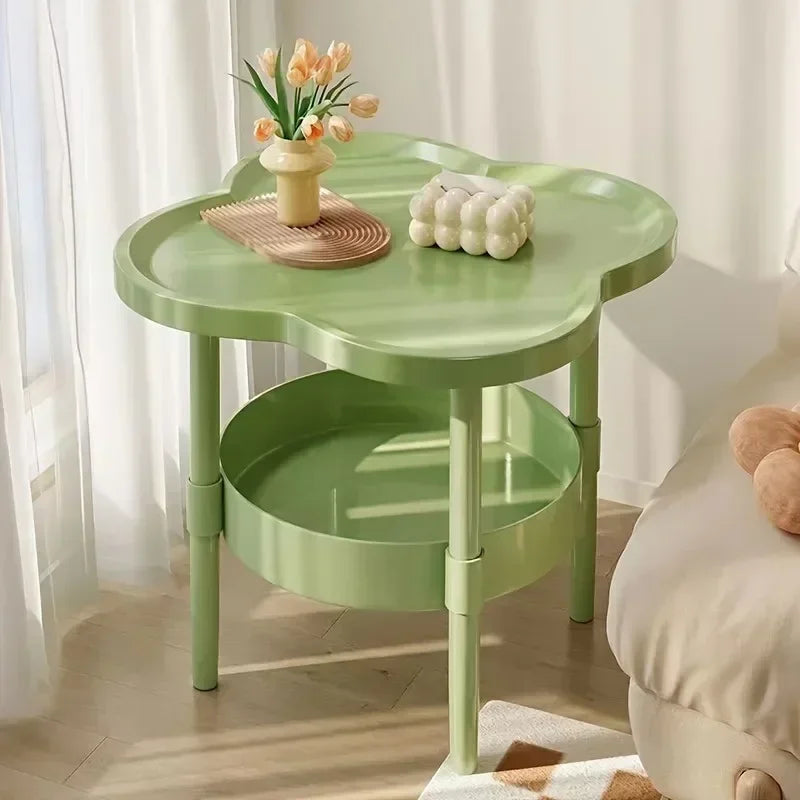 Mesa de Café 2 Níveis Plástico - Mesa Lateral Arrumação Quarto Sala Estilo Moderno