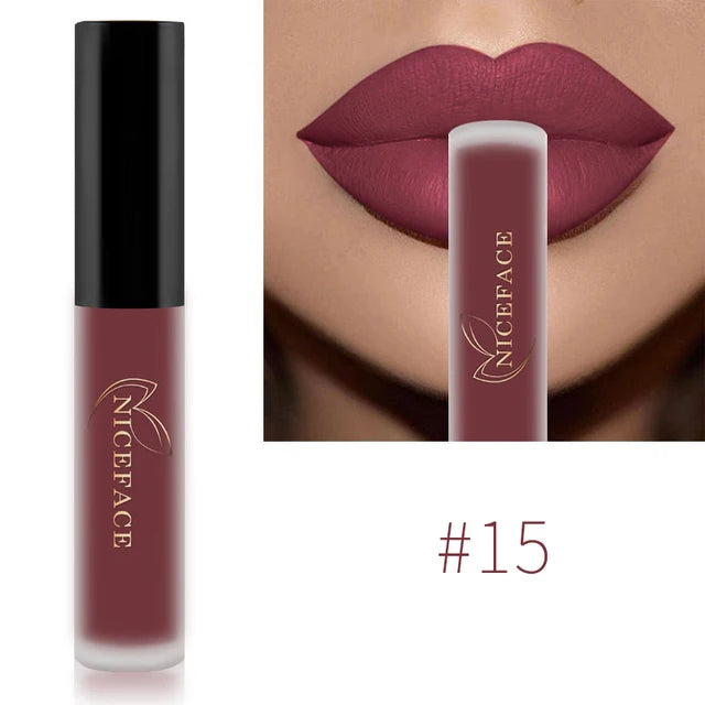 Batom Líquido Matte 34 Cores | À Prova d'Água para Lábios Perfeitos