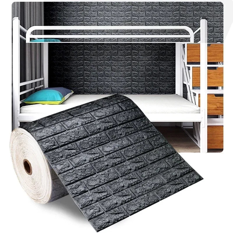 Papel de Parede 3D Autoadesivo Efeito Tijolo Antigo - 70cm x 1/5/10m Impermeável para Sala e Quarto