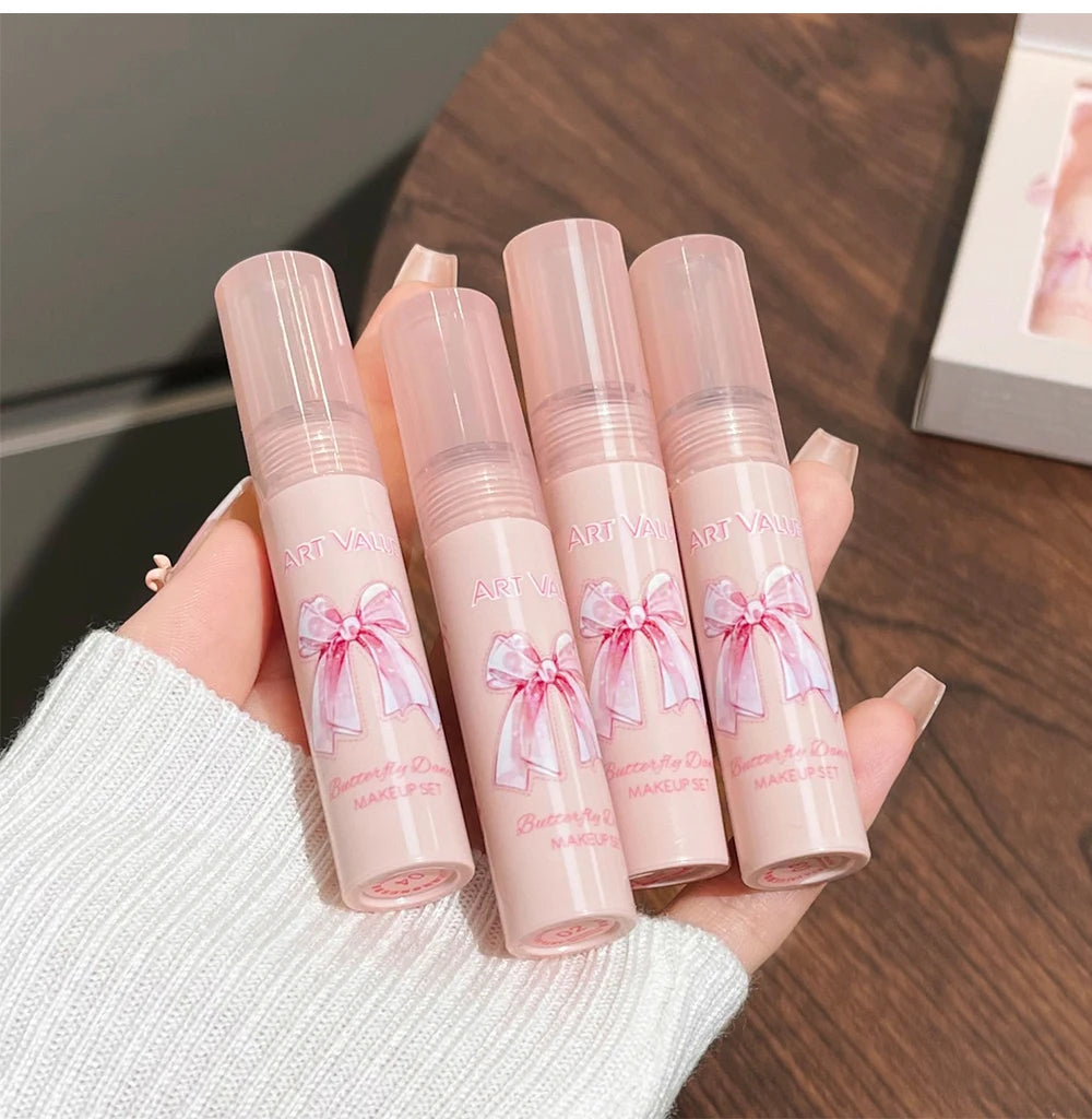 Conjunto de Batons Mate 6 Peças | Kit Veludo Nude com Blush e Colar Presente