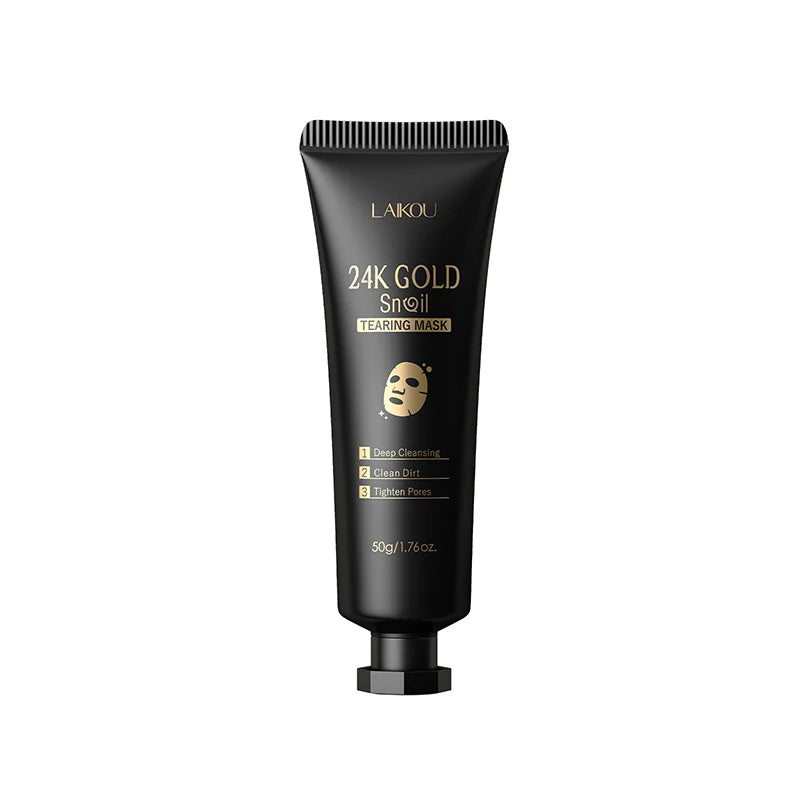 Máscara Peel LAIKOU Ouro 24K Caracol 50g – Limpeza Profunda Remove Pontos Negros Firmeza Clareador