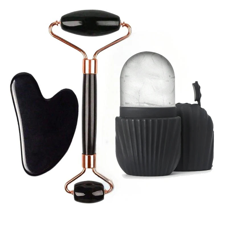 Ice Roller Facial 1/2/3 Unidades | Massageador de Gelo | Gua Sha | Kit Lifting e Contorno Facial | Cuidados de Pele