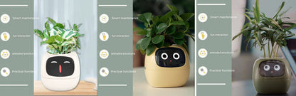 Vaso Inteligente com Expressões e Sensores – Mais de 49 Expressões, 7 Sensores Inteligentes e Chip de IA, Tornando o Cultivo de Plantas Mais Fácil e Divertido