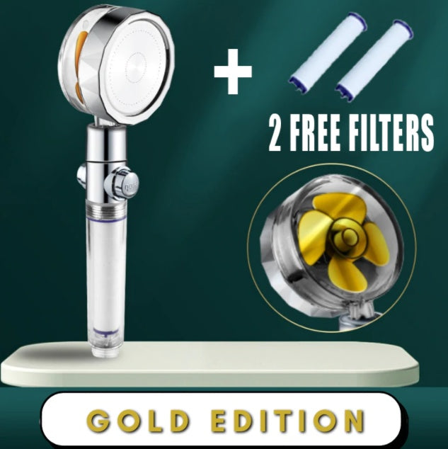 Ducha 360° Rotativo – Economia de Água, Alta Pressão, Turbo com Mini Ventoinha, ABS Premium
