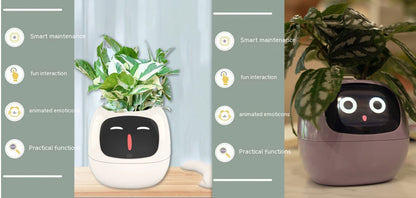 Vaso Inteligente com Expressões e Sensores – Mais de 49 Expressões, 7 Sensores Inteligentes e Chip de IA, Tornando o Cultivo de Plantas Mais Fácil e Divertido