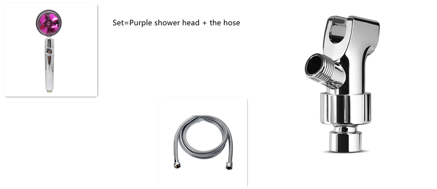Ducha 360° Rotativo – Economia de Água, Alta Pressão, Turbo com Mini Ventoinha, ABS Premium
