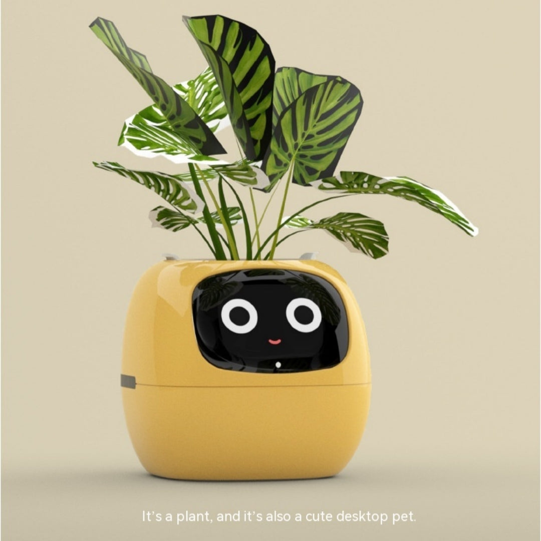 Vaso Inteligente com Expressões e Sensores – Mais de 49 Expressões, 7 Sensores Inteligentes e Chip de IA, Tornando o Cultivo de Plantas Mais Fácil e Divertido