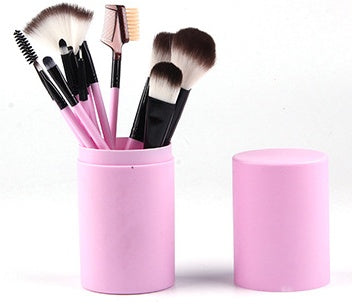 Kit com 12 Pincéis de Maquiagem – Pincéis para Blush, Sombra, Cílios e Iluminador
