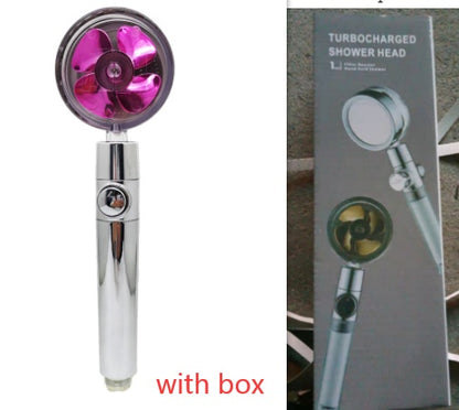 Ducha 360° Rotativo – Economia de Água, Alta Pressão, Turbo com Mini Ventoinha, ABS Premium
