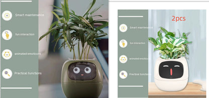 Vaso Inteligente com Expressões e Sensores – Mais de 49 Expressões, 7 Sensores Inteligentes e Chip de IA, Tornando o Cultivo de Plantas Mais Fácil e Divertido