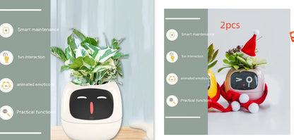 Vaso Inteligente com Expressões e Sensores – Mais de 49 Expressões, 7 Sensores Inteligentes e Chip de IA, Tornando o Cultivo de Plantas Mais Fácil e Divertido