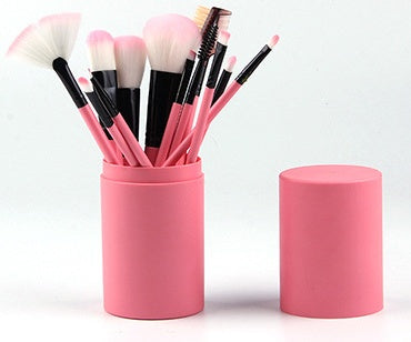 Kit com 12 Pincéis de Maquiagem – Pincéis para Blush, Sombra, Cílios e Iluminador