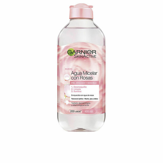 Água Micelar Garnier Skinactive Rosa 400ml - Desmaquilhante Pele Sensível