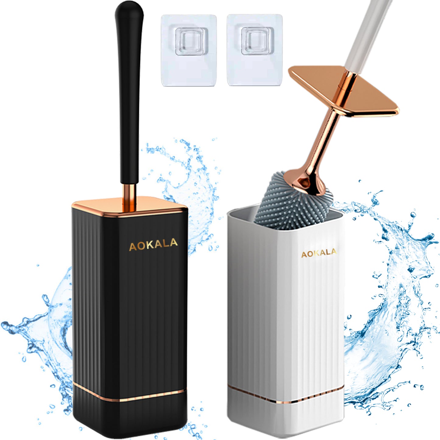 Escova Sanitária Aokala com Suporte | Design Elegante e Ergonómico para Casa de Banho