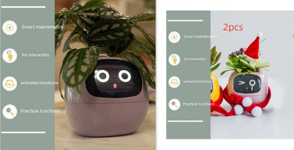 Vaso Inteligente com Expressões e Sensores – Mais de 49 Expressões, 7 Sensores Inteligentes e Chip de IA, Tornando o Cultivo de Plantas Mais Fácil e Divertido