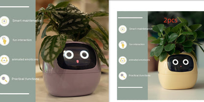 Vaso Inteligente com Expressões e Sensores – Mais de 49 Expressões, 7 Sensores Inteligentes e Chip de IA, Tornando o Cultivo de Plantas Mais Fácil e Divertido