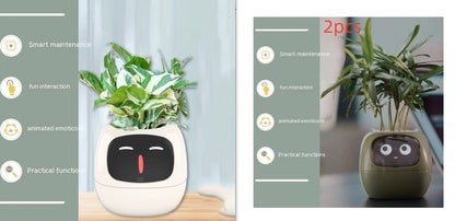 Vaso Inteligente com Expressões e Sensores – Mais de 49 Expressões, 7 Sensores Inteligentes e Chip de IA, Tornando o Cultivo de Plantas Mais Fácil e Divertido