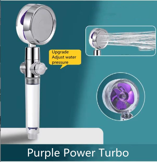 Ducha 360° Rotativo – Economia de Água, Alta Pressão, Turbo com Mini Ventoinha, ABS Premium