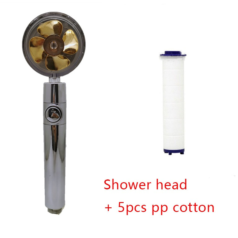 Ducha 360° Rotativo – Economia de Água, Alta Pressão, Turbo com Mini Ventoinha, ABS Premium