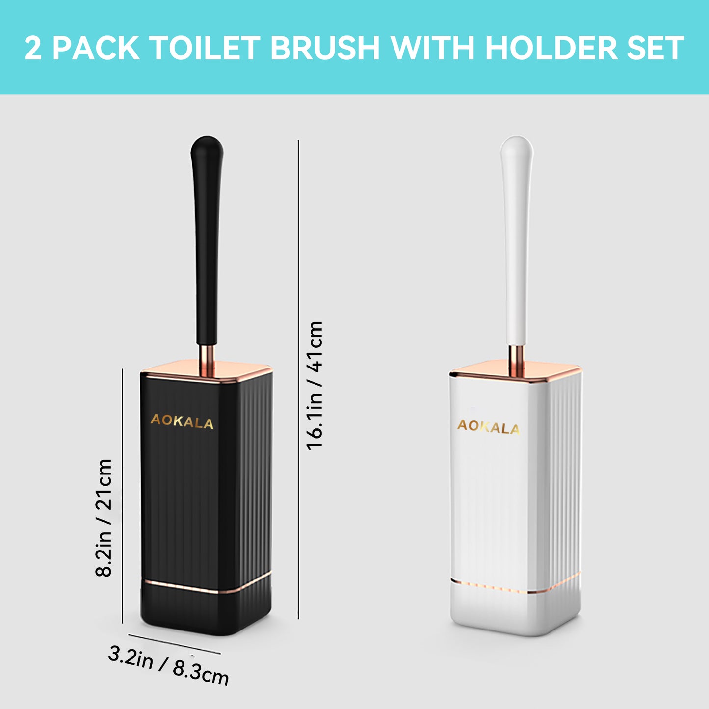 Escova Sanitária Aokala com Suporte | Design Elegante e Ergonómico para Casa de Banho