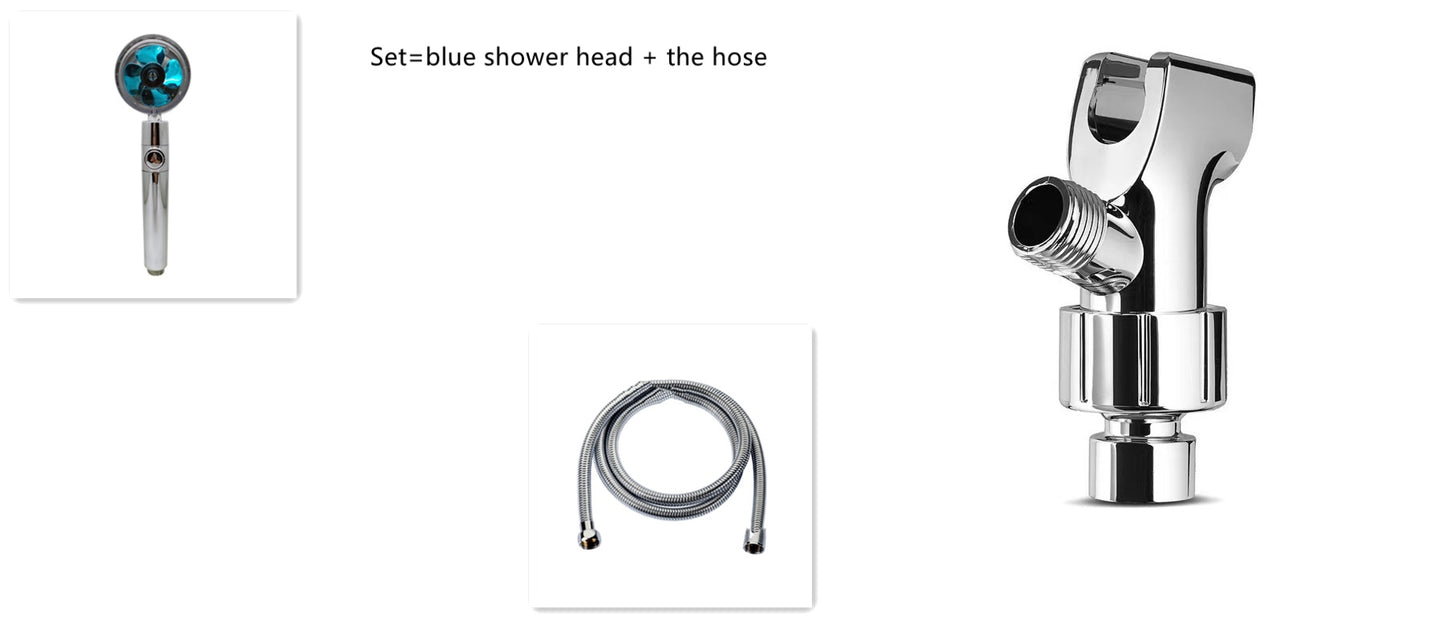 Ducha 360° Rotativo – Economia de Água, Alta Pressão, Turbo com Mini Ventoinha, ABS Premium