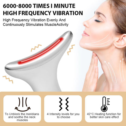 Massajador Facial Elétrico, 6 Modos Medidor de Beleza Facial