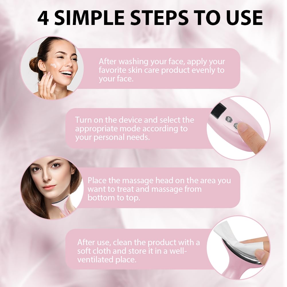 Massajador Facial Elétrico, 6 Modos Medidor de Beleza Facial