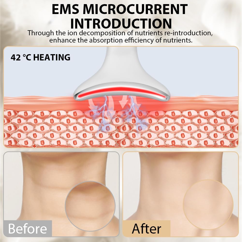 Massajador Facial Elétrico, 6 Modos Medidor de Beleza Facial