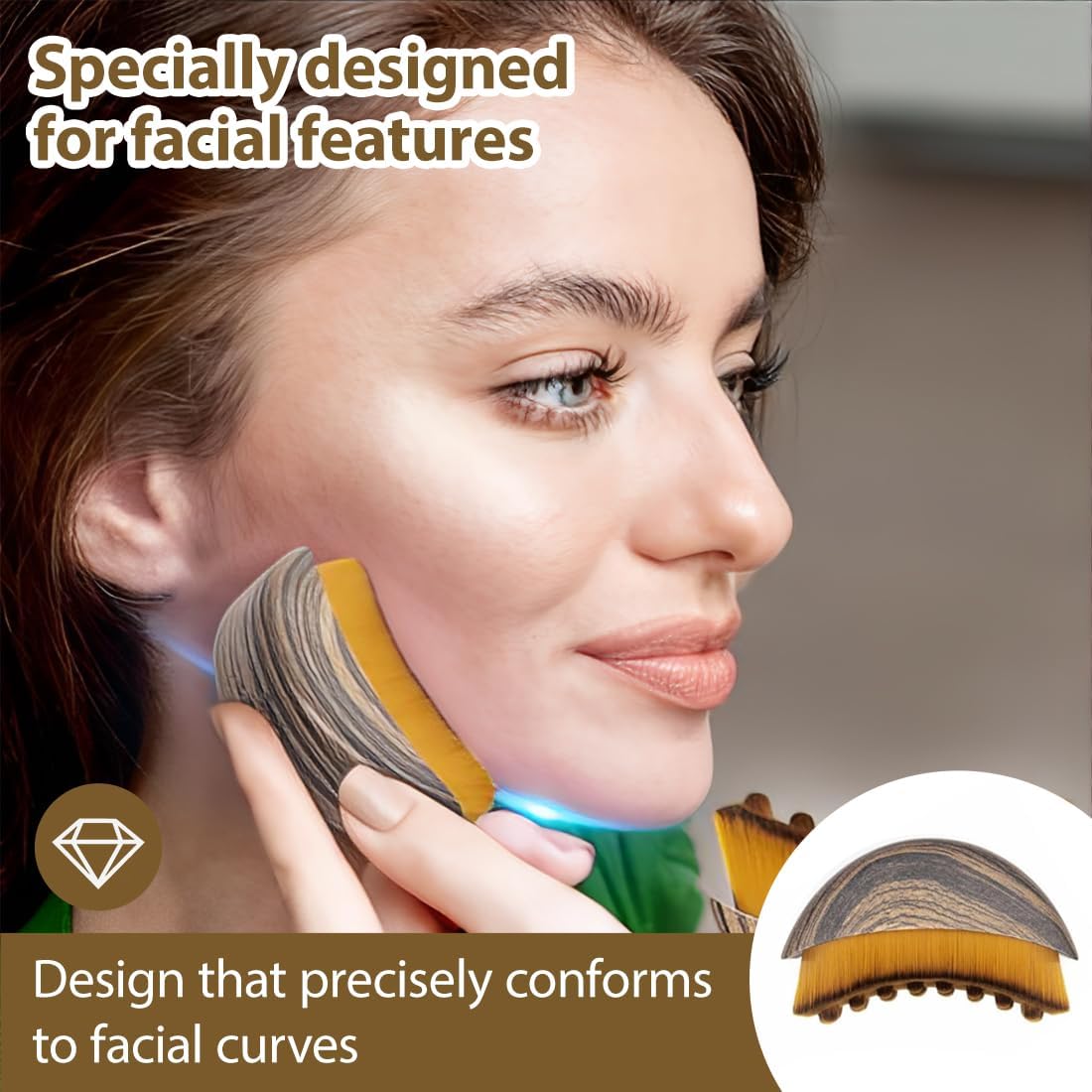 GXGM Escova facial de contorno linfático, massajador para mandíbula e queixo, ferramenta para esculpir o rosto