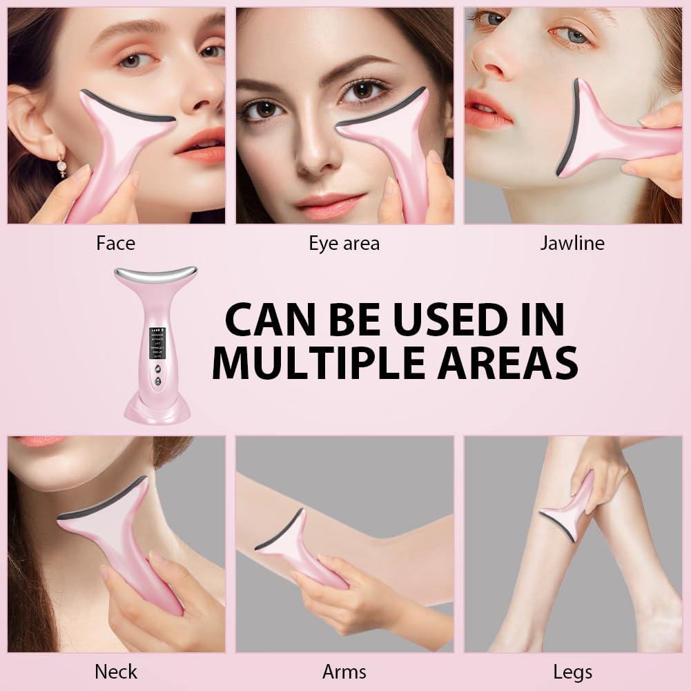 Massajador Facial Elétrico, 6 Modos Medidor de Beleza Facial