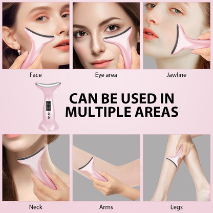 Massajador Facial Elétrico, 6 Modos Medidor de Beleza Facial