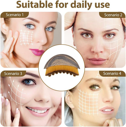 GXGM Escova facial de contorno linfático, massajador para mandíbula e queixo, ferramenta para esculpir o rosto