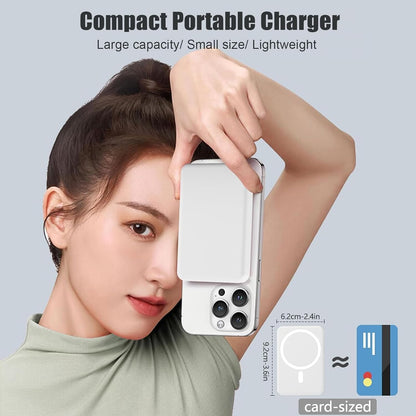 Power Bank Sem Fios Magnético, Bateria Externa 10000mAh, Carregador Sem Fios 20W USB-C Carregamento Rápido, Bateria Portátil Powerbank (Branco)