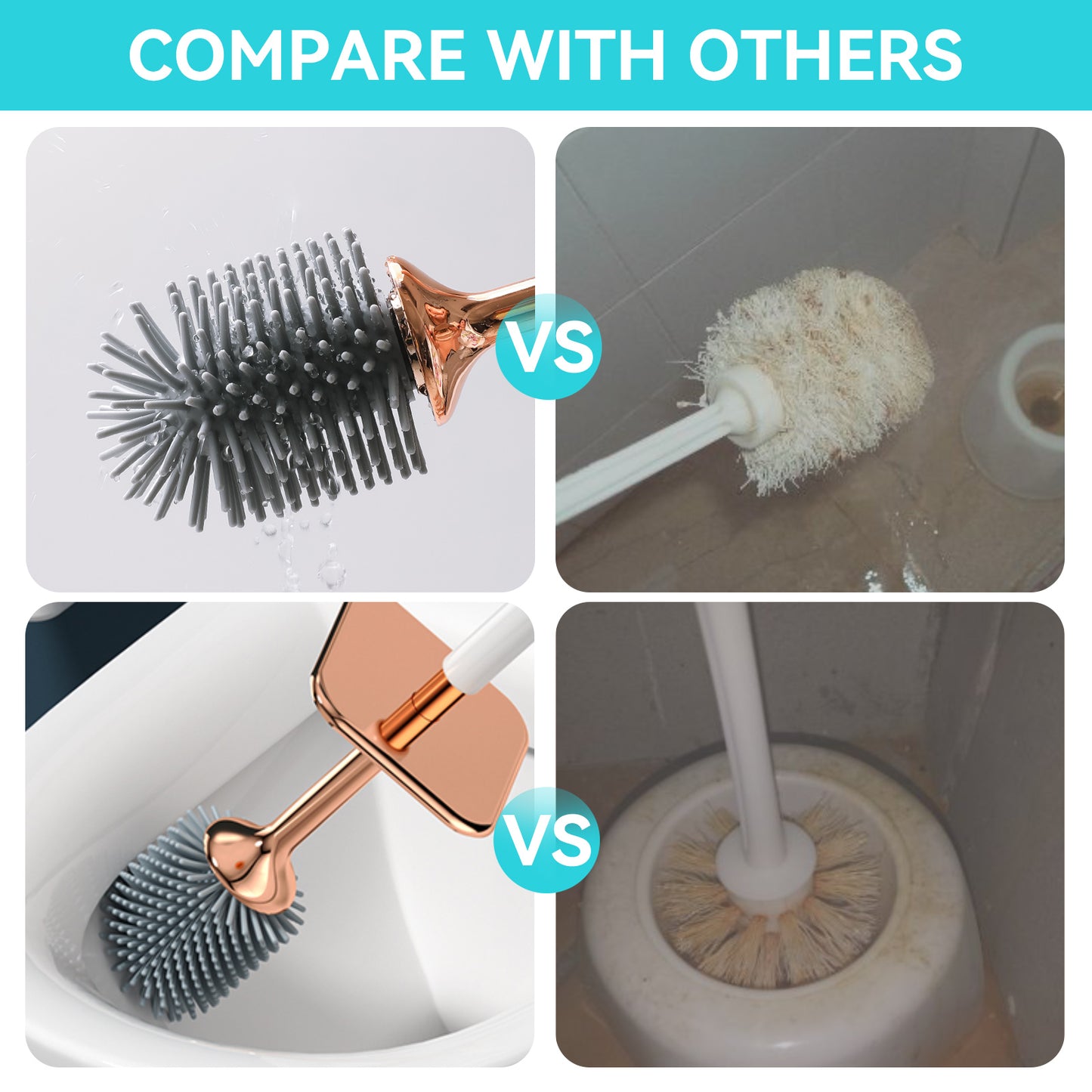 Escova Sanitária Aokala com Suporte | Design Elegante e Ergonómico para Casa de Banho