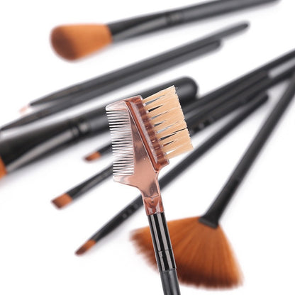 Kit com 12 Pincéis de Maquiagem – Pincéis para Blush, Sombra, Cílios e Iluminador