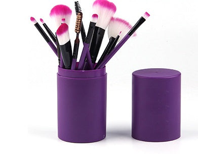 Kit com 12 Pincéis de Maquiagem – Pincéis para Blush, Sombra, Cílios e Iluminador