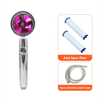 Ducha 360° Rotativo – Economia de Água, Alta Pressão, Turbo com Mini Ventoinha, ABS Premium