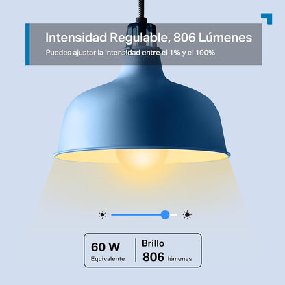 Tapo L530E – Lâmpada LED Inteligente Wi-Fi, Multicolor, Regulável, Casquilho E27, 8,7W, 806 lúmenes, Compatível com Alexa e Google Home (Pack de 1)
