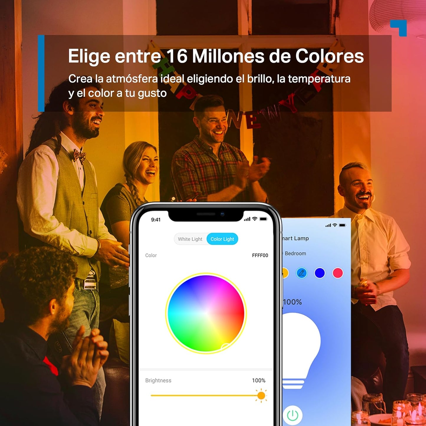 Tapo L530E – Lâmpada LED Inteligente Wi-Fi, Multicolor, Regulável, Casquilho E27, 8,7W, 806 lúmenes, Compatível com Alexa e Google Home (Pack de 1)