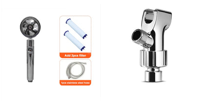 Ducha 360° Rotativo – Economia de Água, Alta Pressão, Turbo com Mini Ventoinha, ABS Premium