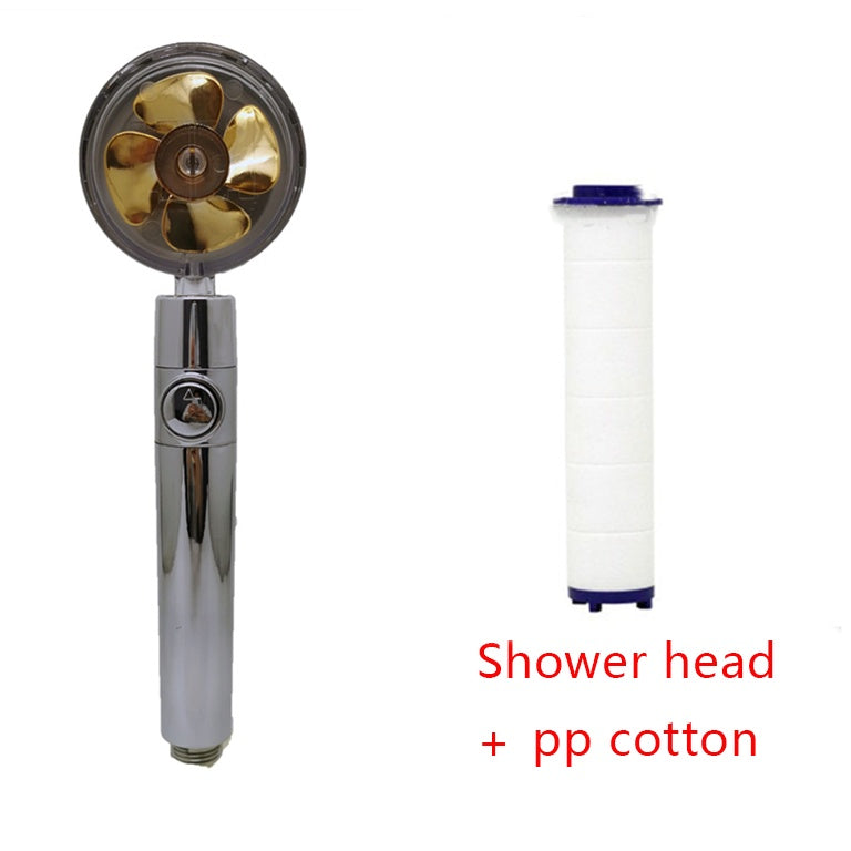 Ducha 360° Rotativo – Economia de Água, Alta Pressão, Turbo com Mini Ventoinha, ABS Premium