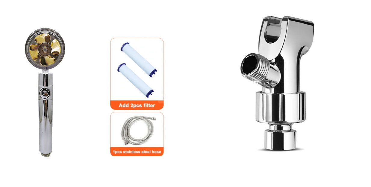 Ducha 360° Rotativo – Economia de Água, Alta Pressão, Turbo com Mini Ventoinha, ABS Premium