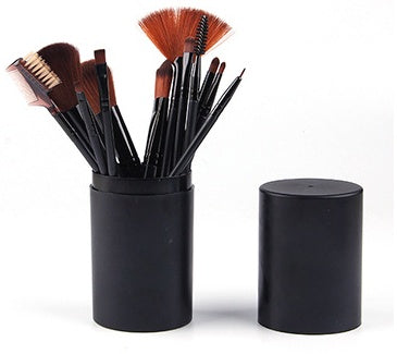 Kit com 12 Pincéis de Maquiagem – Pincéis para Blush, Sombra, Cílios e Iluminador
