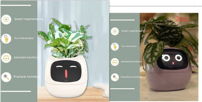 Vaso Inteligente com Expressões e Sensores – Mais de 49 Expressões, 7 Sensores Inteligentes e Chip de IA, Tornando o Cultivo de Plantas Mais Fácil e Divertido
