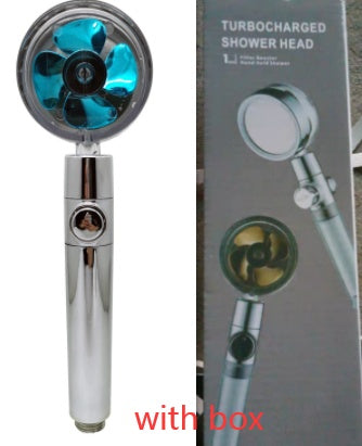 Ducha 360° Rotativo – Economia de Água, Alta Pressão, Turbo com Mini Ventoinha, ABS Premium